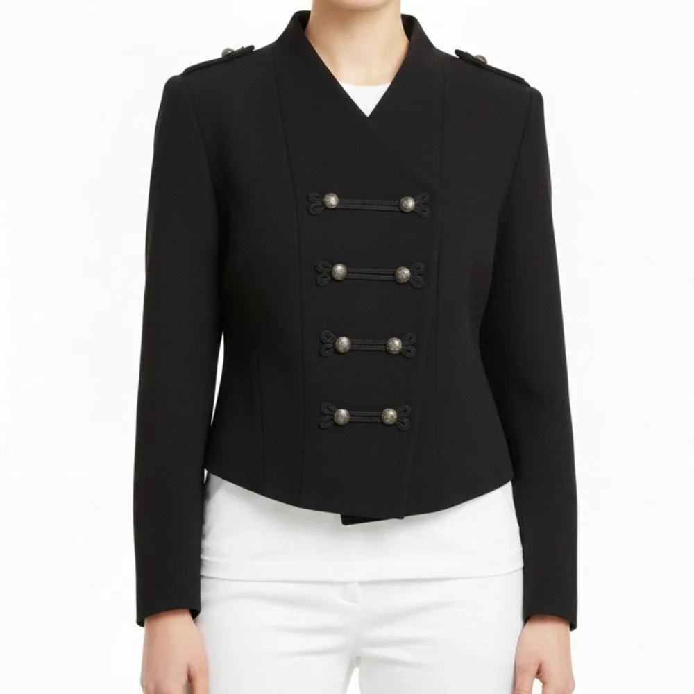 H&M Military Inspired Black Jacket Blazer 6